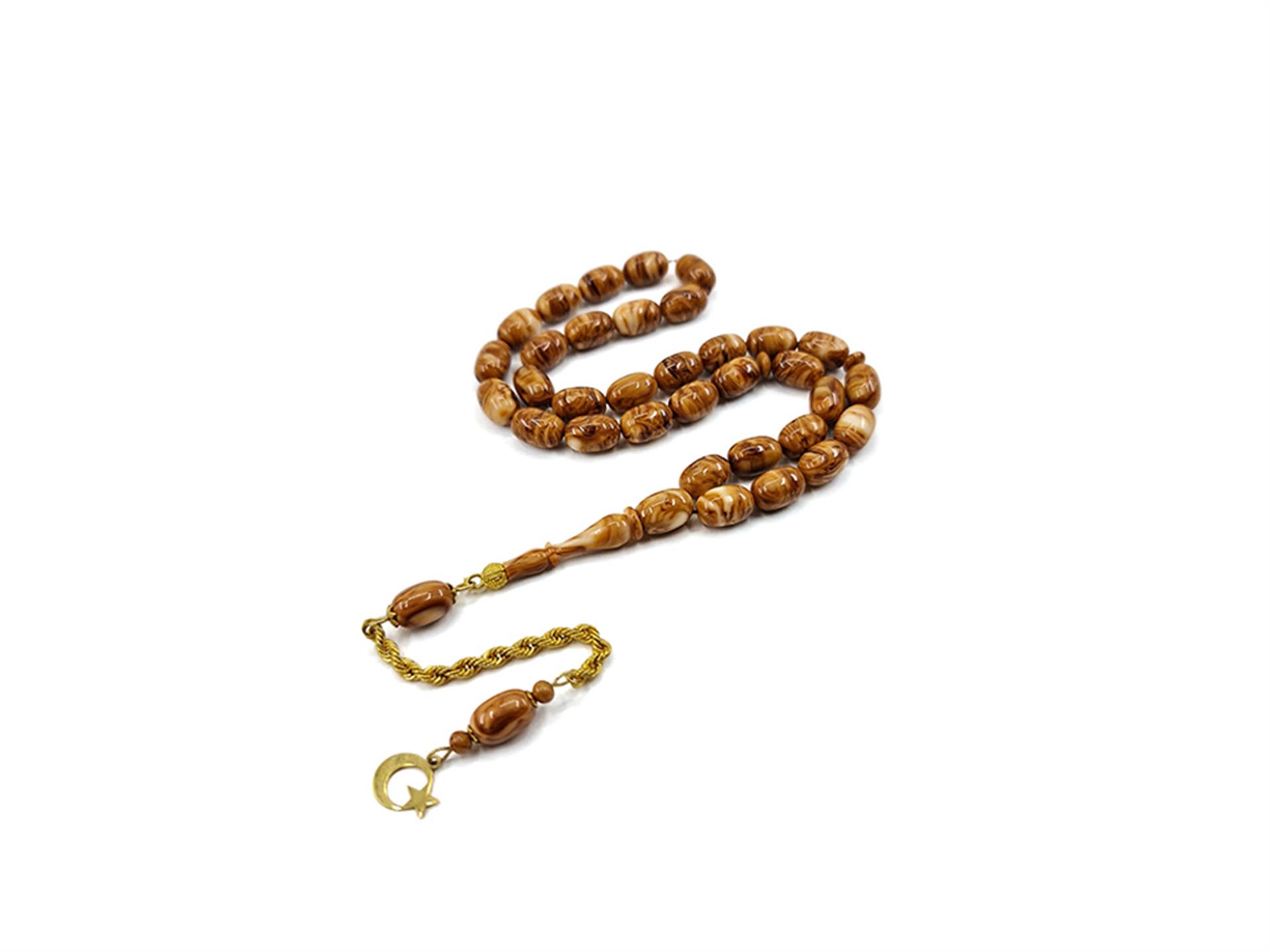 Katalin Czechoslovak Stick Object Gold Tassel Rosary TOKB - 006